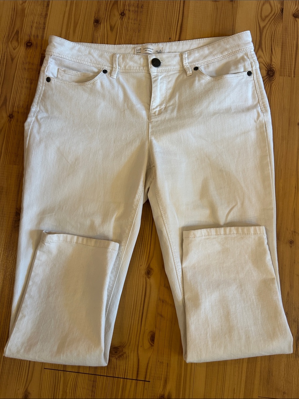 J. Jill Cream Straight-Leg Jeans, Size 8P